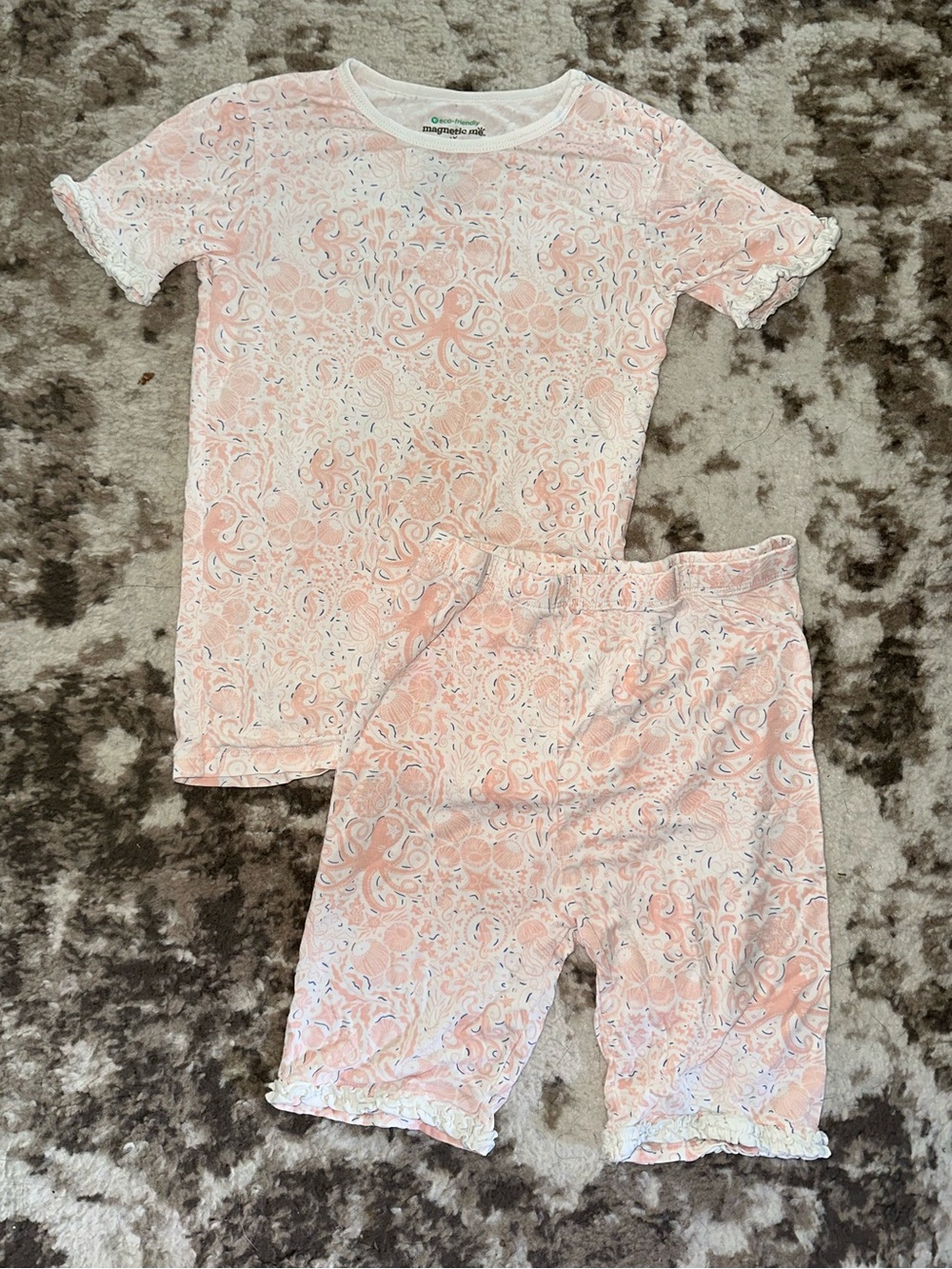 Magnetic Me Light Pink Paisley Short Sleeve Pajama Set